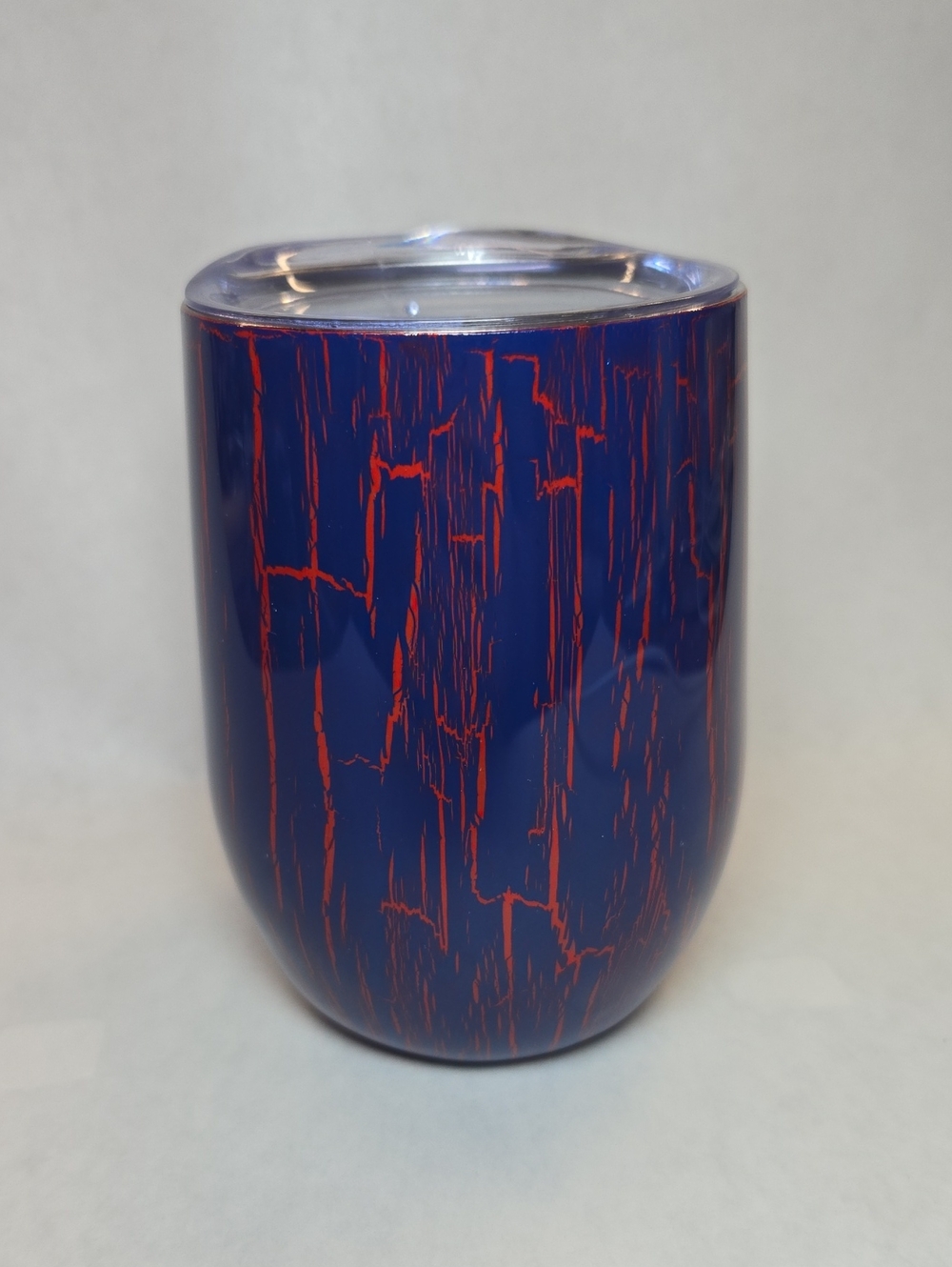 Navy Crackle  Tumbler with Red Accent